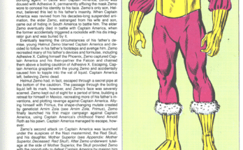 Baron Zemo: Marvel Handbook 1983 Profile