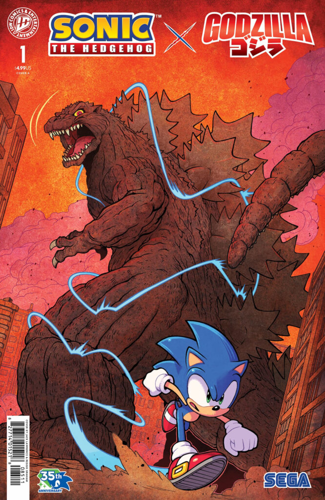 SONIC X GODZILLA #1 Comic Cover Jack Lawrence