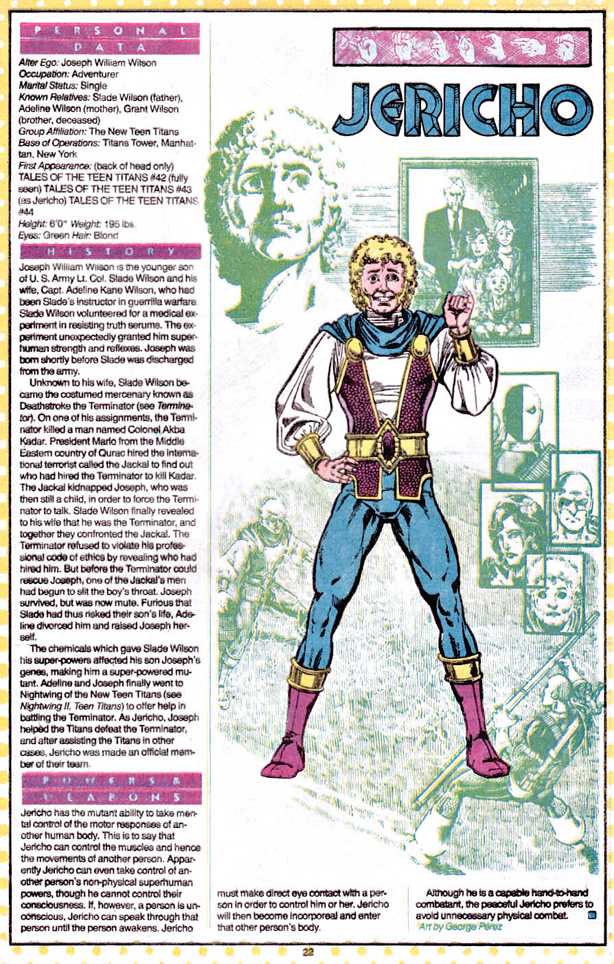 Jericho (Joseph Wilson): This Day In Comics – Teen Titans #43 Debut